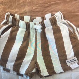 Zara Brown and White Striped Shorts